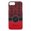 Monogram Red Black White Damask iPhone 7 Case
