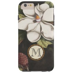 Monogram Vintage Magnolia Floral Pattern iphone Tough iPhone 6 Plus Case