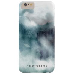 Monogram name watercolor hipster blue nautical barely there iPhone 6 plus case