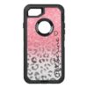 Monogram pink gold glitter leopard watercolor OtterBox defender iPhone 7 case