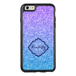 Monogrammed Purple And Blue Glitter OtterBox iPhone 6/6s Plus Case