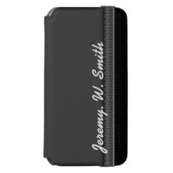 Monogrammed masculine name PERSONALIZE iPhone 6/6s Wallet Case