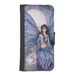 Moon Fairy Fantasy Art Illustration Wallet Phone Case For iPhone SE/5/5s