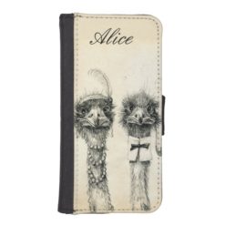 Mr. and Mrs. Ostrich iPhone SE/5/5s Wallet