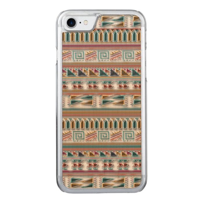 Multi Colored Gems Geometric Aztec Tribal Pattern Carved iPhone 7 Case