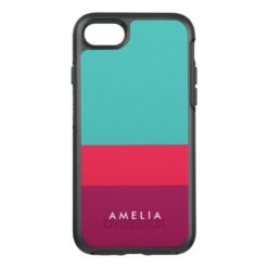 Name Color Block Turquoise Pink Purple OtterBox Symmetry iPhone 7 Case