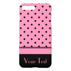 Name Tube Sock Black Polka Dots hot pink iPhone 7 Plus Case