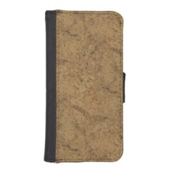 Natural Smoke Cork Bark Wood Grain Look iPhone SE/5/5s Wallet Case