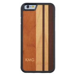 Nature Real Wood Made Monogrammed Monograms Carved Maple iPhone 6 Bumper Case