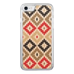 Navajo Aztec Tribal Print Ikat Diamond Pattern Carved iPhone 7 Case