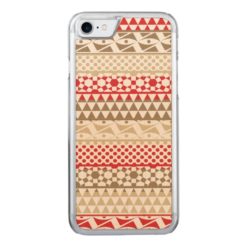 Navajo Geometric Aztec Andes Tribal Print Pattern Carved iPhone 7 Case