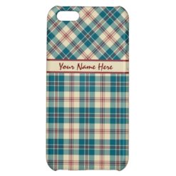 Navy Blue Deep Red and Beige Plaid iPhone 5C Cases