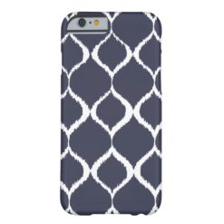 Navy Blue Geometric Ikat Tribal Print Pattern Barely There iPhone 6 Case