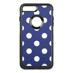 Navy Blue and White Polka Dot Pattern OtterBox Commuter iPhone 7 Plus Case