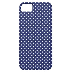 Navy Blue and White Polka Dots Pattern iPhone SE/5/5s Case