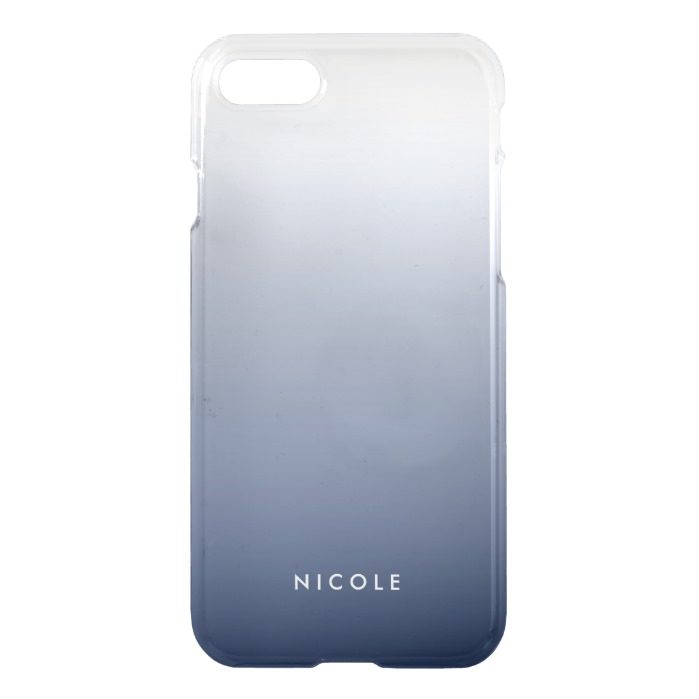 Navy Gradient Ombre Personalized Clear iPhone 7 Case
