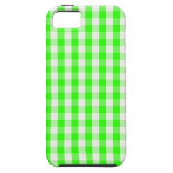 Neon Green Gingham Pattern iPhone SE/5/5s Case