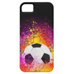 Neon Soccer Ball with Black Background iPhone SE/5/5s Case
