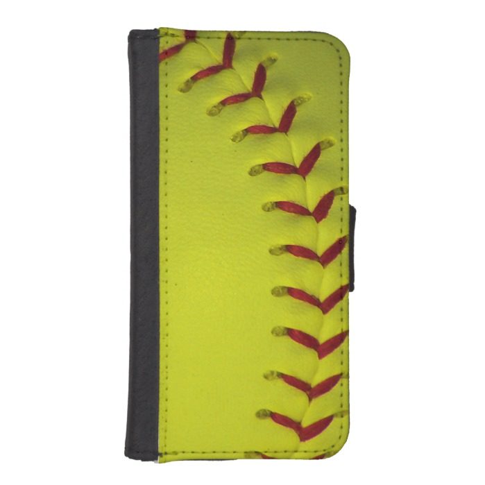Neon Yellow Softball iPhone SE/5/5s Wallet