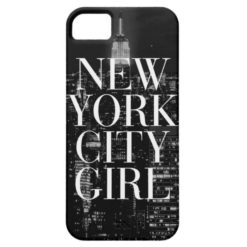 New York City Girl Black White Skyline Typography iPhone SE/5/5s Case