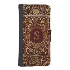 Old Leather Gilded Book Cover Monogram