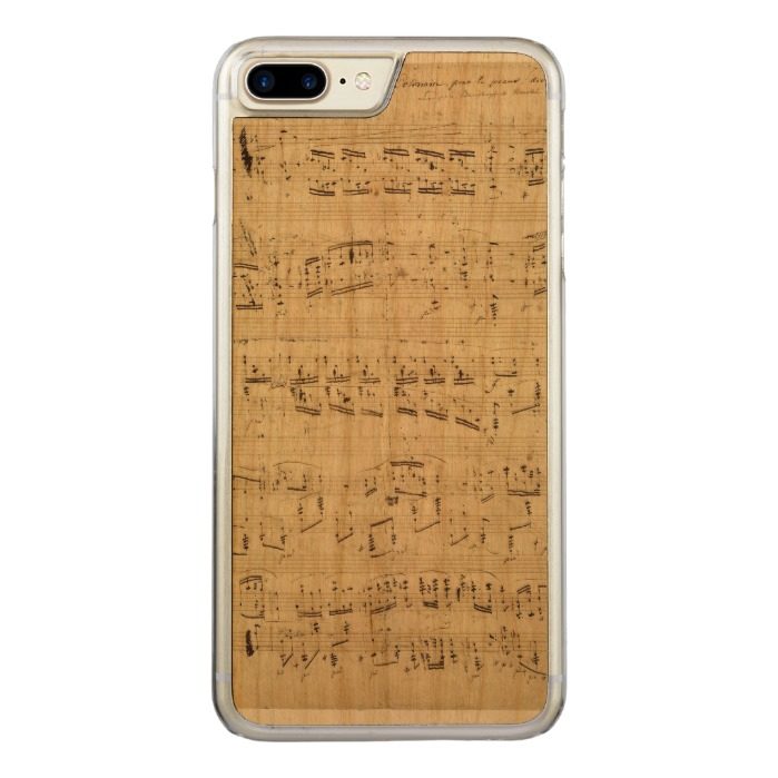 Old Music Notes - Chopin Music Sheet Carved iPhone 7 Plus Case