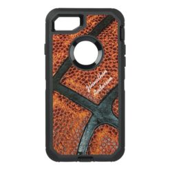 Old Retro Basketball Pattern With Name OtterBox Defender iPhone 7 Case