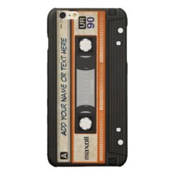 Old School 80s DJ Music Cassette Tape Pattern Glossy iPhone 6 Plus Case