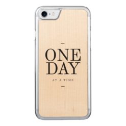 One Day Inspiring Quote White Black Carved iPhone 7 Case