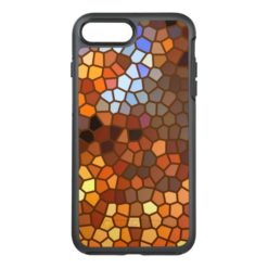 Orange Brown Mosaic Abstract Pattern OtterBox Symmetry iPhone 7 Plus Case