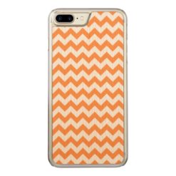 Orange Zigzag Stripes Chevron Pattern Carved iPhone 7 Plus Case