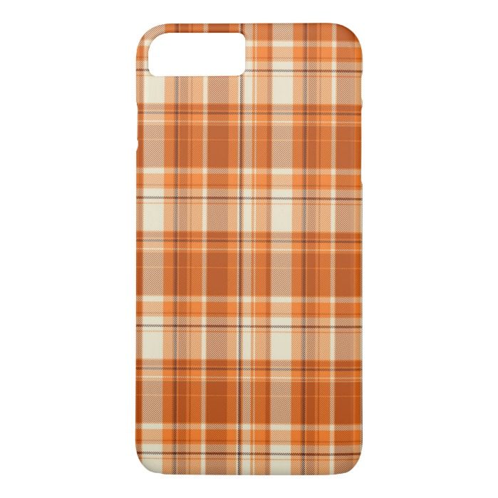 Orange plaid iPhone 7 plus case