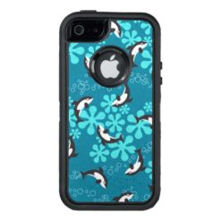Orca Whales on Turquoise Otterbox iPhone 5 Case