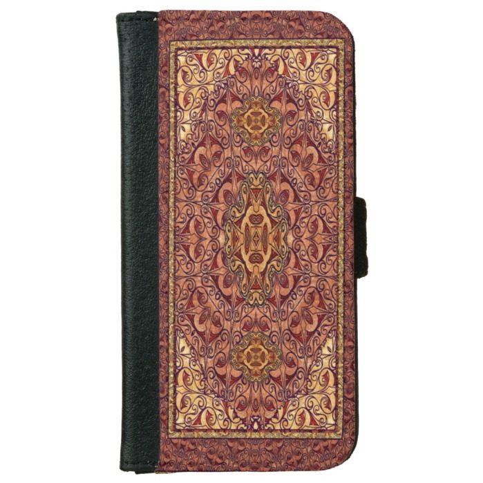 Oriental Persian Red Gold Wallet Phone Case For iPhone 6/6s