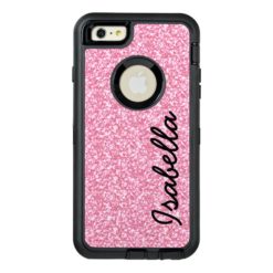 PINK GLITTER PRINTED PERSONALIZED OtterBox DEFENDER iPhone CASE