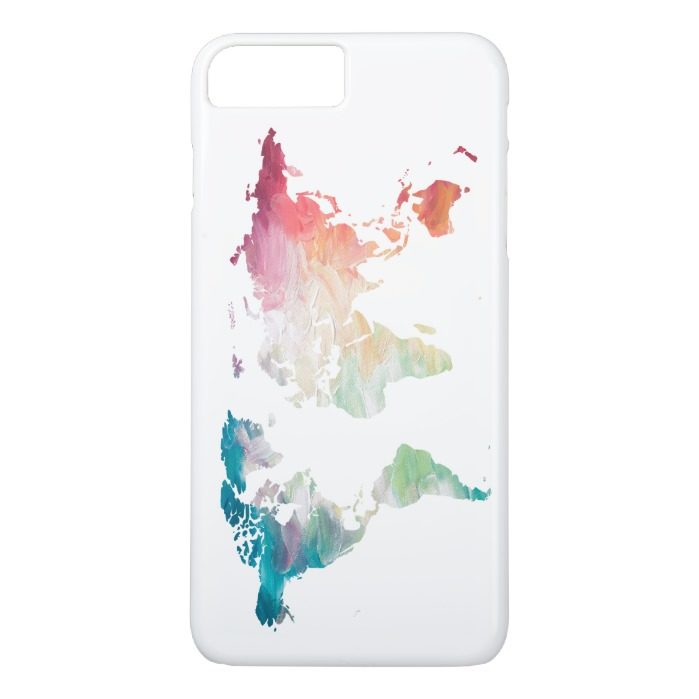 Painted World Map iPhone 7 Plus Case