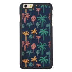 Palm Tree Leaf Pattern Carved Maple iPhone 6 Plus Case
