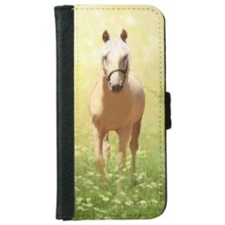 Palomino horse in daisy field wallet phone case for iPhone 6/6s