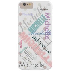 Pastel Name Polka Dot Barely There iPhone 6 Plus Case