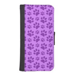 Pastel purple dog paw print iPhone SE/5/5s wallet case