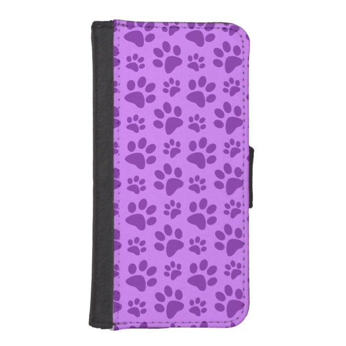 Pastel purple dog paw print iPhone SE/5/5s wallet case
