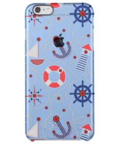 Patchwork Nautical Design Clear iPhone 6 Plus Case