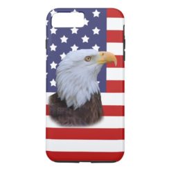 Patriotic Eagle and USA Flag Customizable iPhone 7 Plus Case