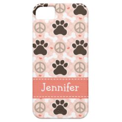 Peace Love Dogs Paw Print iPhone SE/5/5s Case