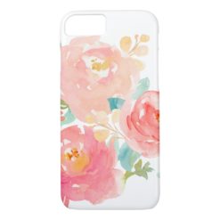 Peonies Summer Bouquet Watercolor Pastel iPhone 7 Case