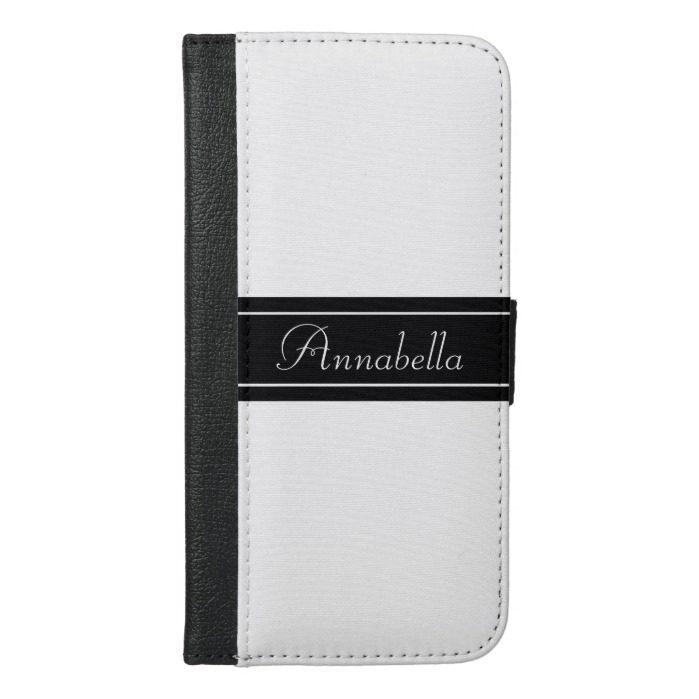 Personalized Black and White iPhone 6/6s Plus Wallet Case