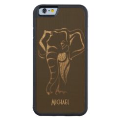 Personalized Brown Animal Tribal Elephant Carved Maple iPhone 6 Bumper