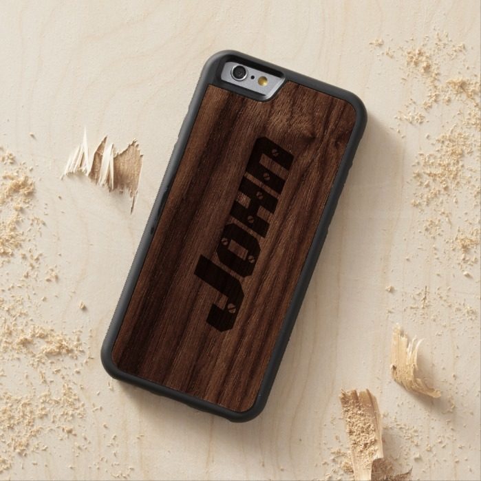 Personalized CarvedWalnut iPhone 6 Bumper Case
