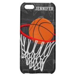 Personalized Chalkboard Basketball and Hoop iPhone 5C Cover