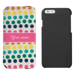 Personalized Cute Colorful Polka Dots iPhone 6/6s Wallet Case